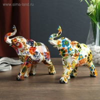 Сувенир полистоун "Слон - буйство красок" МИКС 14х16х5,5 см