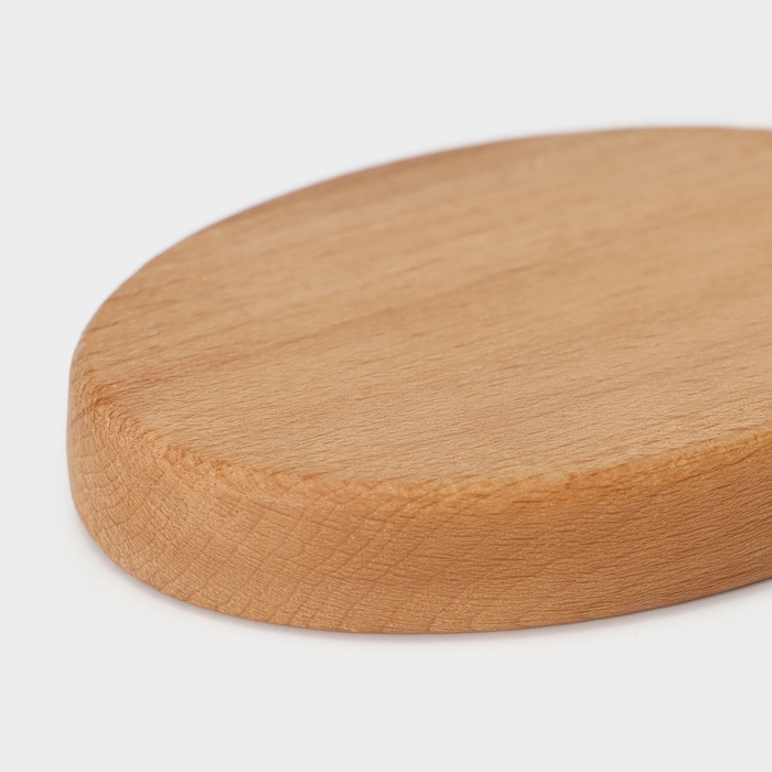 Доска разделочная для канапе и фудфото, овальная, 15&times;7&times;1,6 см, бук