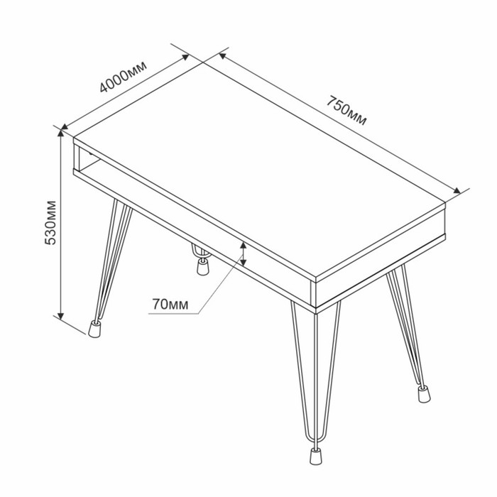 Столик журнальный Liverpool 75х40х53 см, дуб крафт золотой, чёрный
