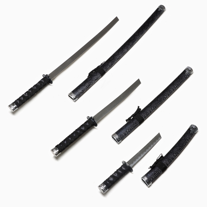 Сув. изделие катаны 3в1 на подставке, ножны кожзам, змея серая 47/70/89см, темная Сув. изделие катаны 3в1 на подставке, ножны кожзам, змея серая 47/70/89см, темная