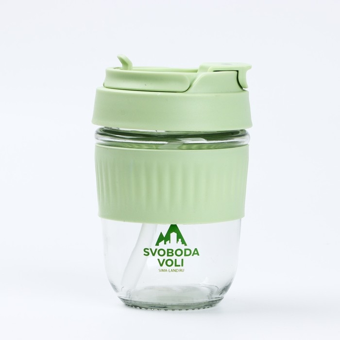 Стакан с крышкой &laquo;SVOBODA VOLI&raquo;, 350 мл, стекло
