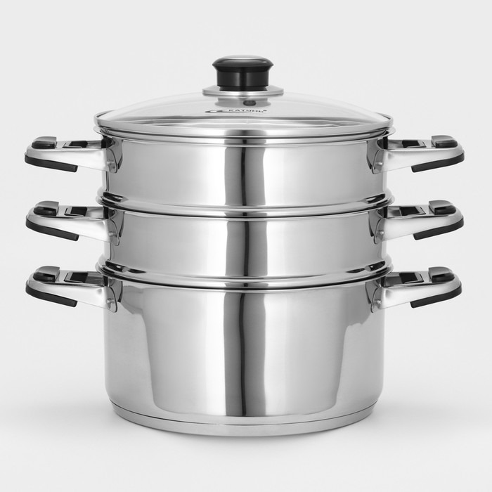 Мантоварка «Алтын», 8,5 л, d=22 см, 2 секции, стеклянная крышка,капсульное дно, индукция Мантоварка «Алтын», 8,5 л, d=22 см, 2 секции, стеклянная крышка,капсульное дно, индукция