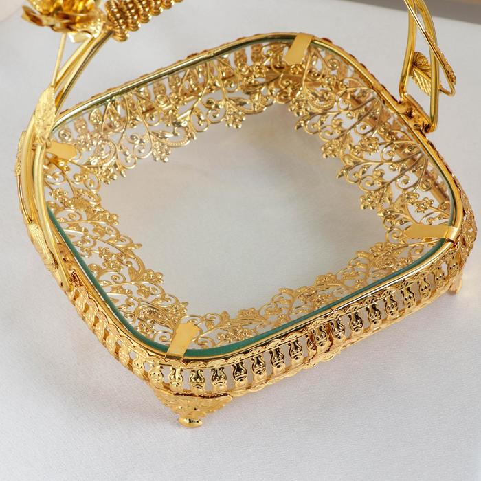 Фруктовница металлическая «Мирьем», 20×19,5×17 см, цвет золотистый Фруктовница металлическая «Мирьем», 20×19,5×17 см, цвет золотистый