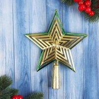 Наконечник "Звезда объём колор" 18х14 см, золотисто-зелёный Наконечник "Звезда объём колор" 18х14 см, золотисто-зелёный