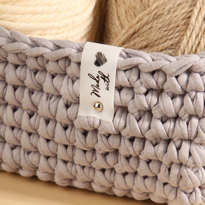 Бирка с кнопкой &laquo;Made with love&raquo;, 8 &times; 1,8 см, 10 шт, цвет матовый/чёрный