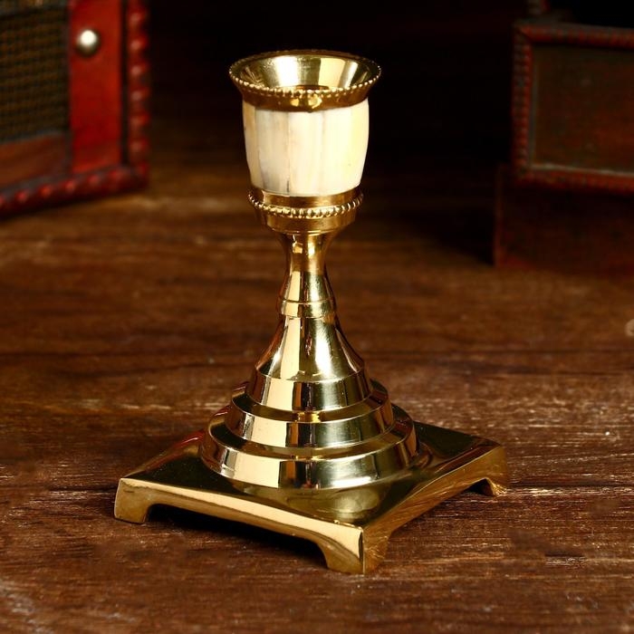 Подсвечник Подсвечник "Грааль" латунь, перламутр 7х7х11 см