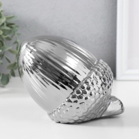 Сувенир керамика "Жёлудь" серебро 14х11х11,5 см Сувенир керамика "Жёлудь" серебро 14х11х11,5 см