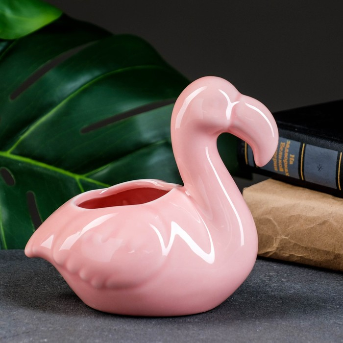Горшок "Фламинго" розовый, 13х12см