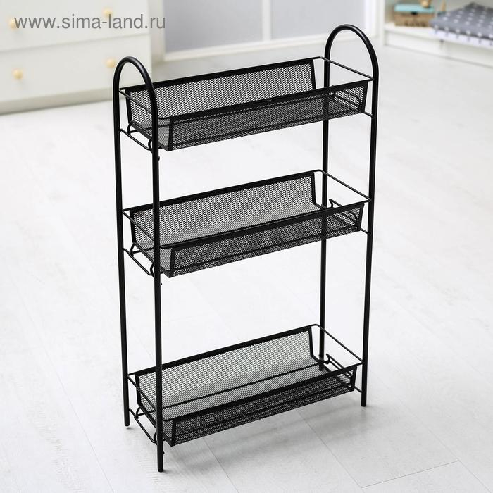 Этажерка &laquo;Ладья 13&raquo;, 43&times;17&times;75,5 см, цвет чёрный
