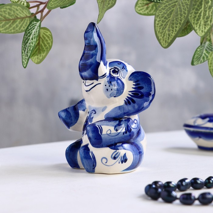 Сувенир &laquo;Слон циркач&raquo;, 13 см, гжель