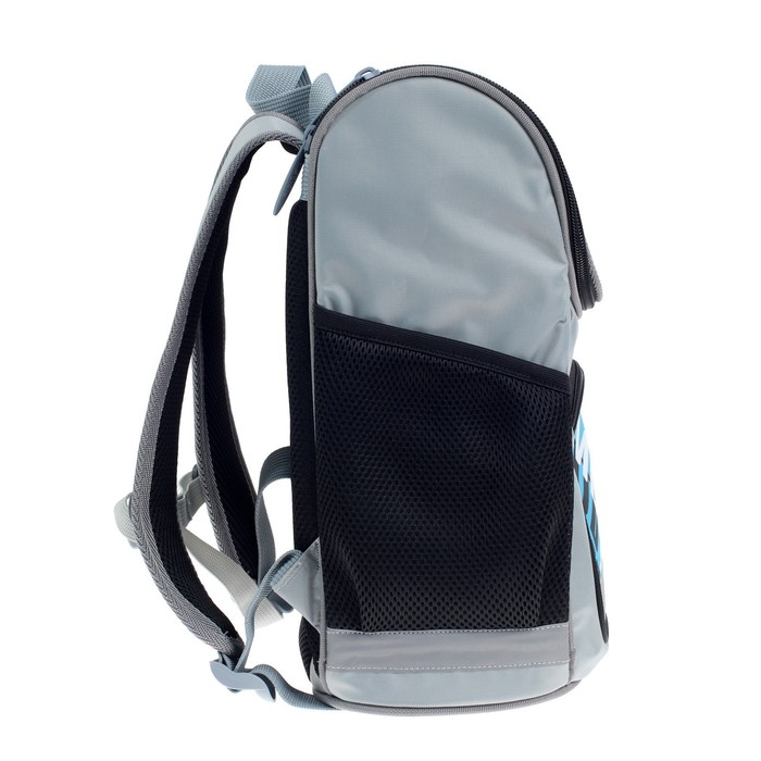 Ранец школьный Стандарт, 36 х 26 х 16 см, + мешок для обуви 40 х 32 см, Сalligrata П "Мото", серый