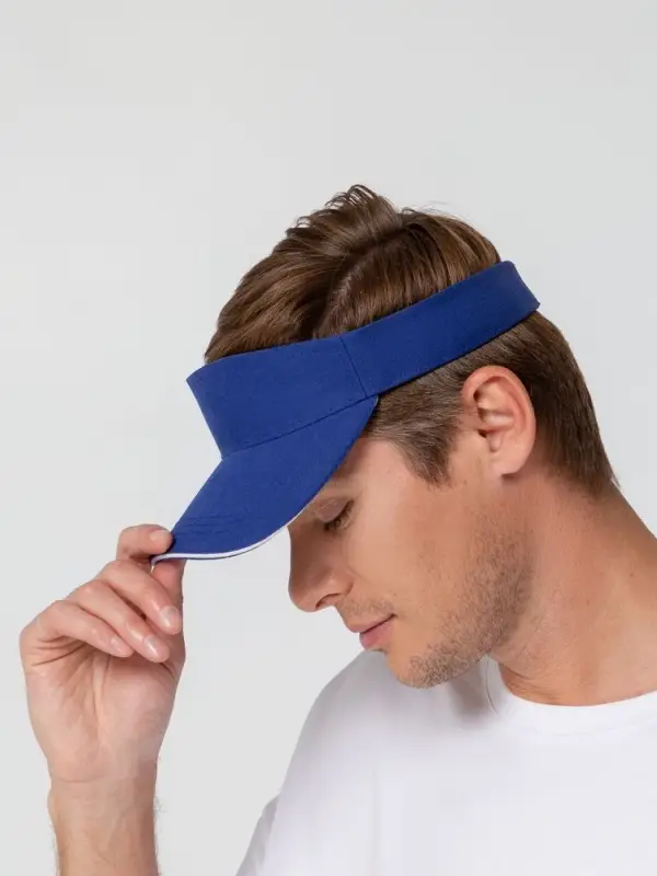 Козырек Active, ярко-синий с белым кантом Козырек Active, ярко-синий с белым кантом