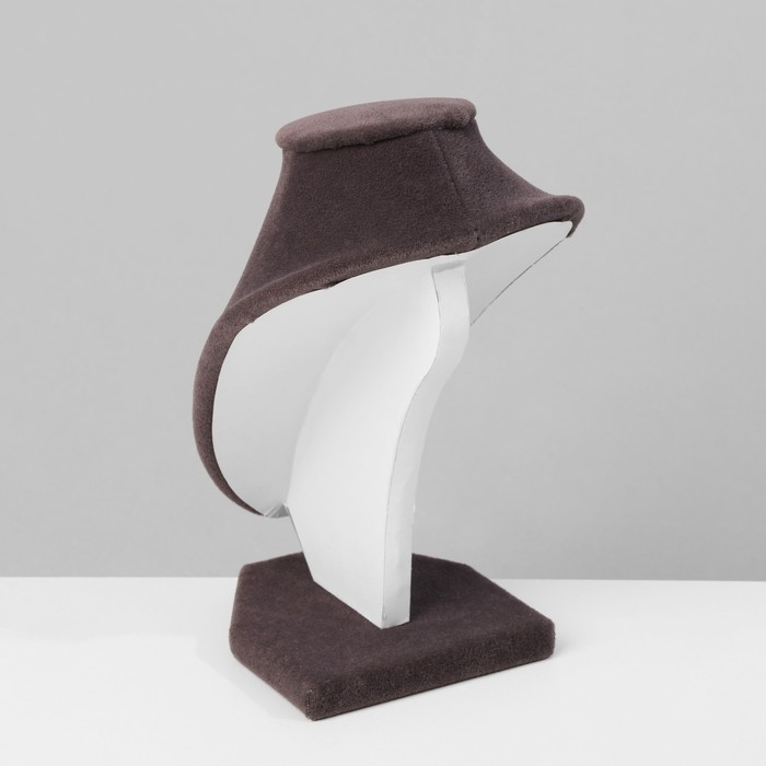 Бюст для украшений, 10&times;7,5&times;15 см, h=15 см, флок, цвет серый графит