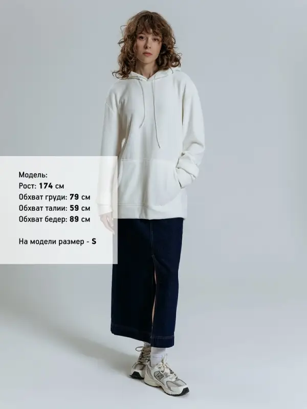 Худи унисекс Prima Vista, белое, размер S