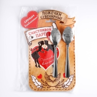 Ложки с гравировкой, набор 2 шт  &laquo;Счастливой паре&raquo;, 15,5 х 25,5 см.