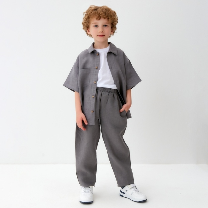 Брюки для мальчика KAFTAN Linen, р. 32 (110-116), серый