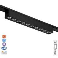 Светильник трековый ULTRA "Линза" LED 12Вт 3000K-5700К CRI90 черный 23х2,6х2,4см Светильник трековый ULTRA "Линза" LED 12Вт 3000K-5700К CRI90 черный 23х2,6х2,4см