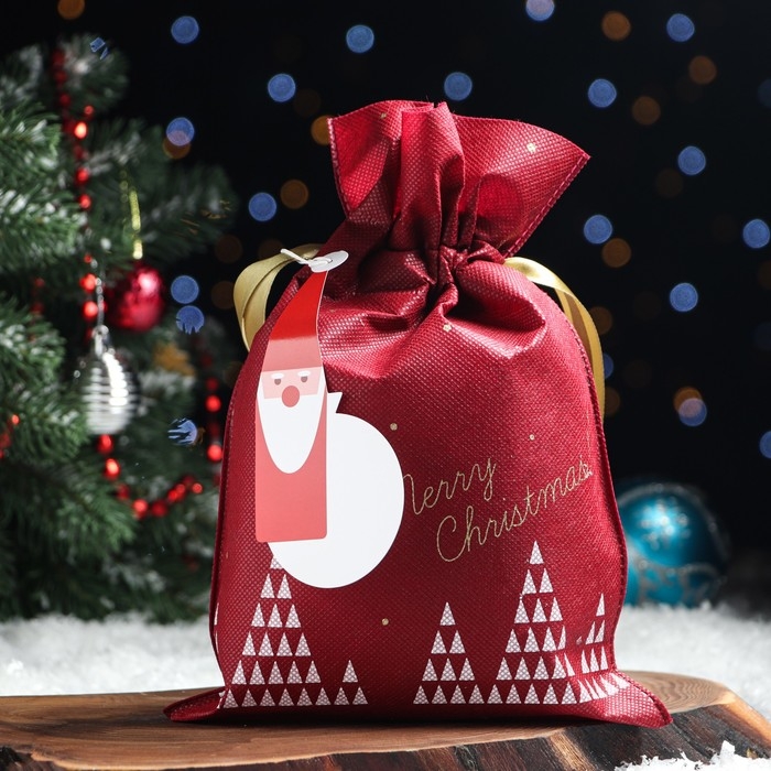 Новый год. Мешок подарочный Новый год. Мешок подарочный "Волшебный лес" красный, 20 x 30 см