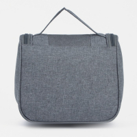 Косметичка-несессер на молнии, с крючком, наружный карман, цвет серый Косметичка-несессер на молнии, с крючком, наружный карман, цвет серый