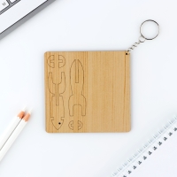 Брелок для ключей деревянный конструктор &laquo;Ракета&raquo;, 2.1 х 7 см