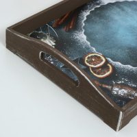 Поднос деревянный для завтрака "Прованс. Корица", 43&times;27.5&times;7 см, коричневый