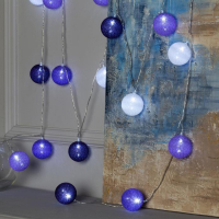 Гирлянда &laquo;Нить&raquo; 5 м с насадками &laquo;Клубки сиреневые&raquo;, IP20, прозрачная нить, 20 LED, свечение белое, 220 В