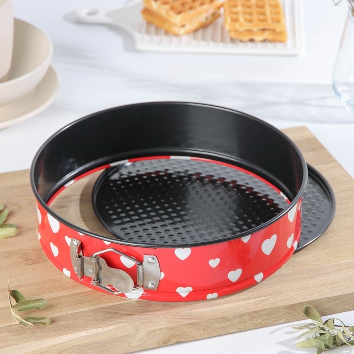 Форма для выпечки Доляна «Флорсет», 24×6,5 см, съёмное дно, антипригарное покрытие, рисунок МИКС Форма для выпечки Доляна «Флорсет», 24×6,5 см, съёмное дно, антипригарное покрытие, рисунок МИКС