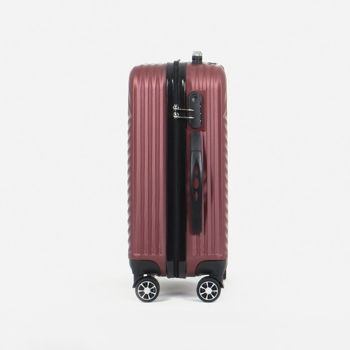 Чемодан малый 36 л (S), &laquo;Фабрика КАРТЕКС&raquo;, отдел на молнии, кодовый замок, 4 колеса, цвет бордовый