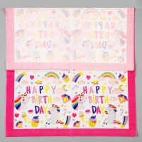 Салфетки бумажные &laquo;С днём рождения. Единорог&raquo;, в наборе 20 шт.