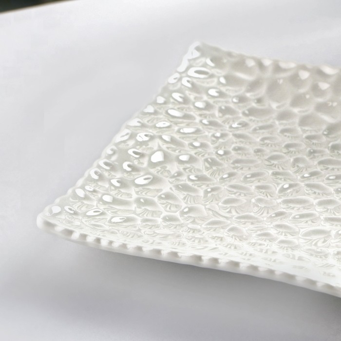 Блюдо керамическое сервировочное &laquo;Воздушность&raquo;, 25,5&times;14 см, цвет белый