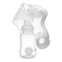Молокоотсос ручной механический с бутылочкой для кормления КЛ и соской, 150 мл., цвет белый
