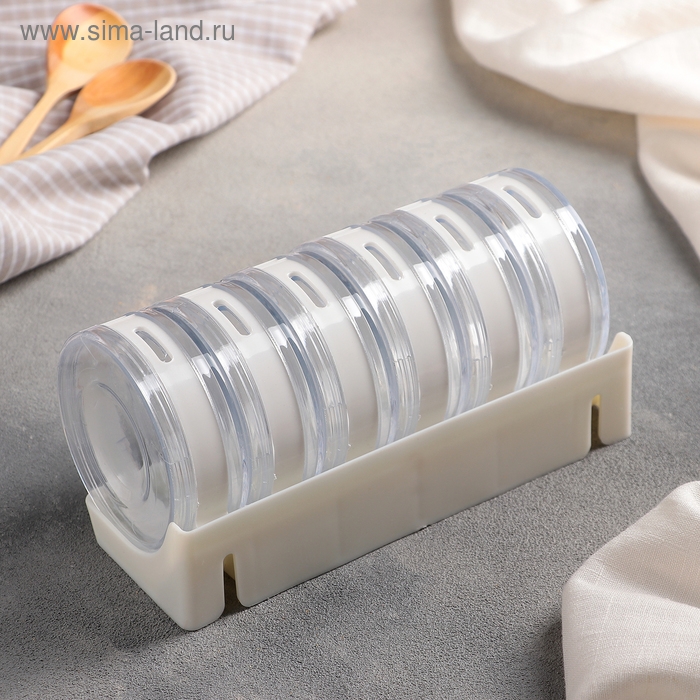 Набор для специй &laquo;Цилиндр&raquo;, 6 шт на подставке, 19&times;8&times;9 см