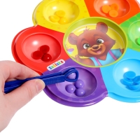 Сортер &laquo;Мишкины конфетки&raquo;, по методике Монтессори, 6 цветов, с пинцетом, 3+