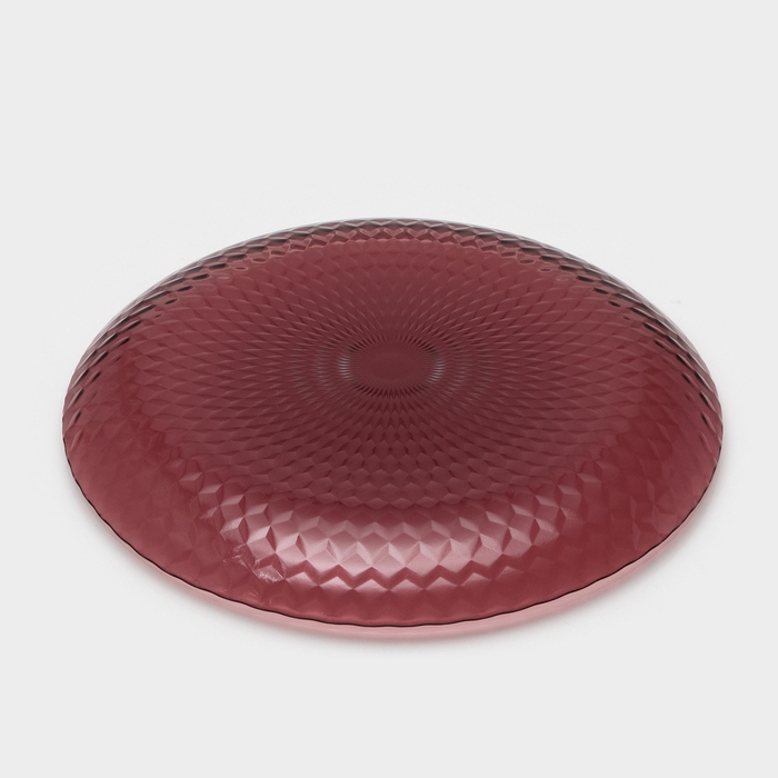 Тарелка плоская стеклянная &laquo;Идиллия&raquo;, d=25 см, цвет лилак