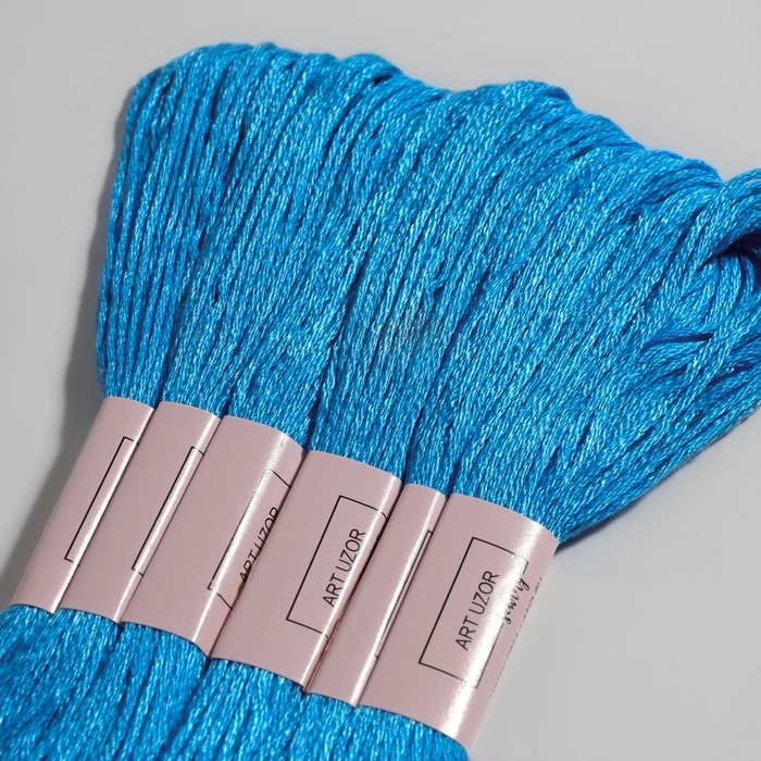 Нитки мулине &laquo;Blanc&raquo;, 8 &plusmn; 1 м, 6 шт, цвет ярко-голубой №996