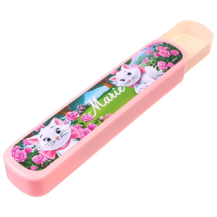 Пенал-футляр пластиковый, 43х200х23 мм, выдвижной, Коты аристократы Пенал-футляр пластиковый, 43х200х23 мм, выдвижной, Коты аристократы