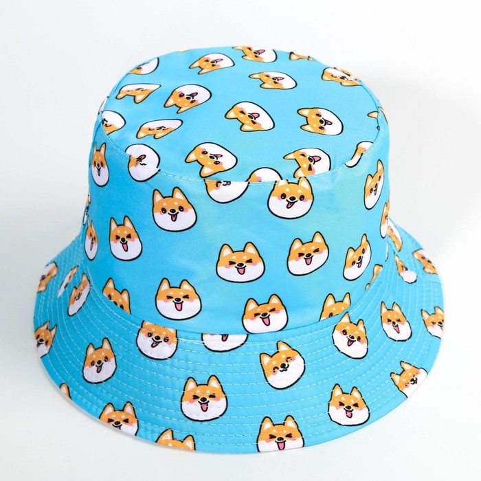 Панама «Корги», цвет голубой Панама «Корги», цвет голубой