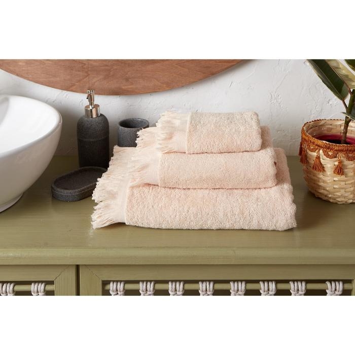 Полотенце махровое LoveLife Fringe 70х130 бежевый, 100% хлопок, 360 г/м2 Полотенце махровое LoveLife Fringe 70х130 бежевый, 100% хлопок, 360 г/м2