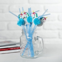 Трубочка для коктейля &laquo;Единорог&raquo;, набор 10 шт.