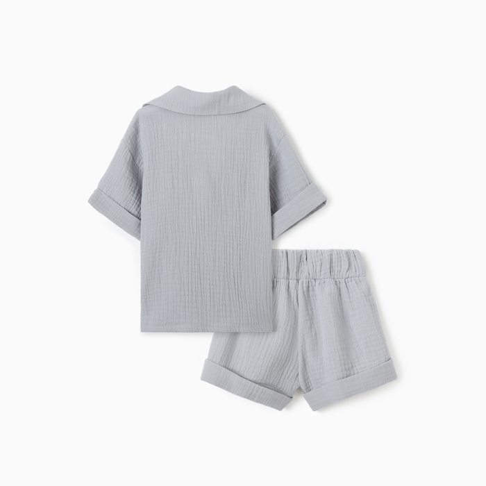 Костюм детский (рубашка и шорты) Крошка Я , р. 80-86, серый Костюм детский (рубашка и шорты) Крошка Я , р. 80-86, серый