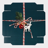 Коробка новогодняя складная &laquo;Новогодняя посылка&raquo;, 26 х 26 х 8 см, Новый год