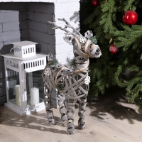 Светодиодная фигура «Серый олень» 44 × 65 × 15 см, металл, текстиль, батарейки ААх2 (не в комплекте), свечение тёплое белое Светодиодная фигура «Серый олень» 44 × 65 × 15 см, металл, текстиль, батарейки ААх2 (не в комплекте), свечение тёплое белое