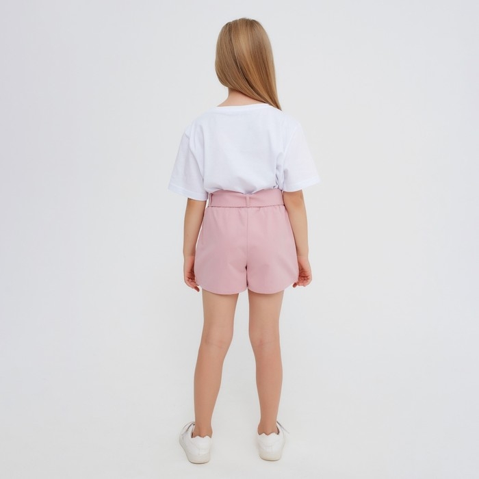 Шорты для девочки с поясом KAFTAN, размер 34 (122-128), цвет пудра