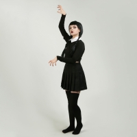 Карнавальный набор &laquo;Мрачная девчонка&raquo;, р. S: парик, юбка, чулки, воротник