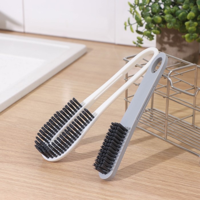 Щетка с ручкой Доляна, с дополнительной щёткой для узких мест, 19,6&times;5&times;3 см, щетина 1,6 см