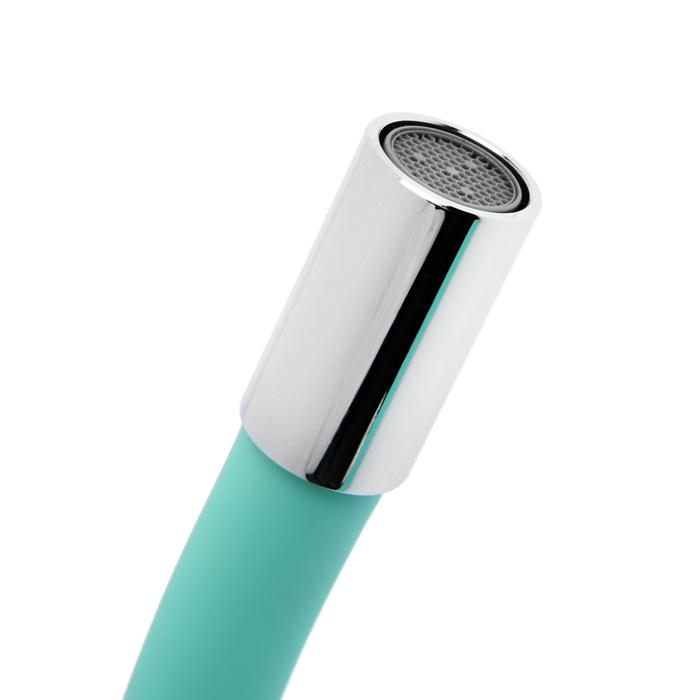 Смеситель для кухни Accoona A4844K, однорычажный, силиконовый излив, силумин, зеленый/хром Смеситель для кухни Accoona A4844K, однорычажный, силиконовый излив, силумин, зеленый/хром