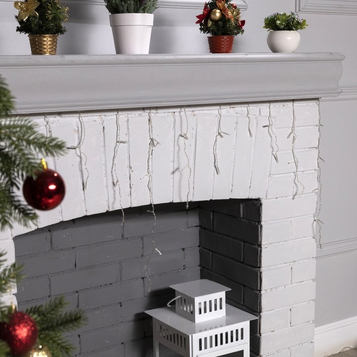 Гирлянда &laquo;Бахрома&raquo; 1.8 &times; 0.5 м, IP20, прозрачная нить, 48 LED, свечение белое, 8 режимов, 220 В