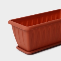 Ящик балконный для цветов с поддоном &laquo;Фелиция&raquo;, 40 см, цвет терракотовый