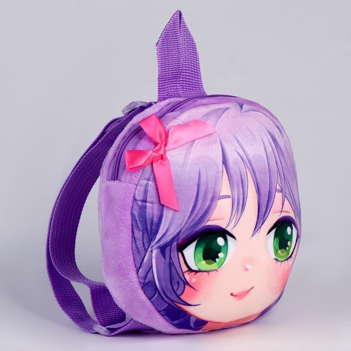 Рюкзак детский для девочки &laquo;Аниме&raquo;, плюшевый, цвет фиолетовый