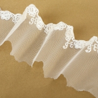 Кружево на сетке, 60 мм &times; 9 &plusmn; 0,5 м, цвет белый